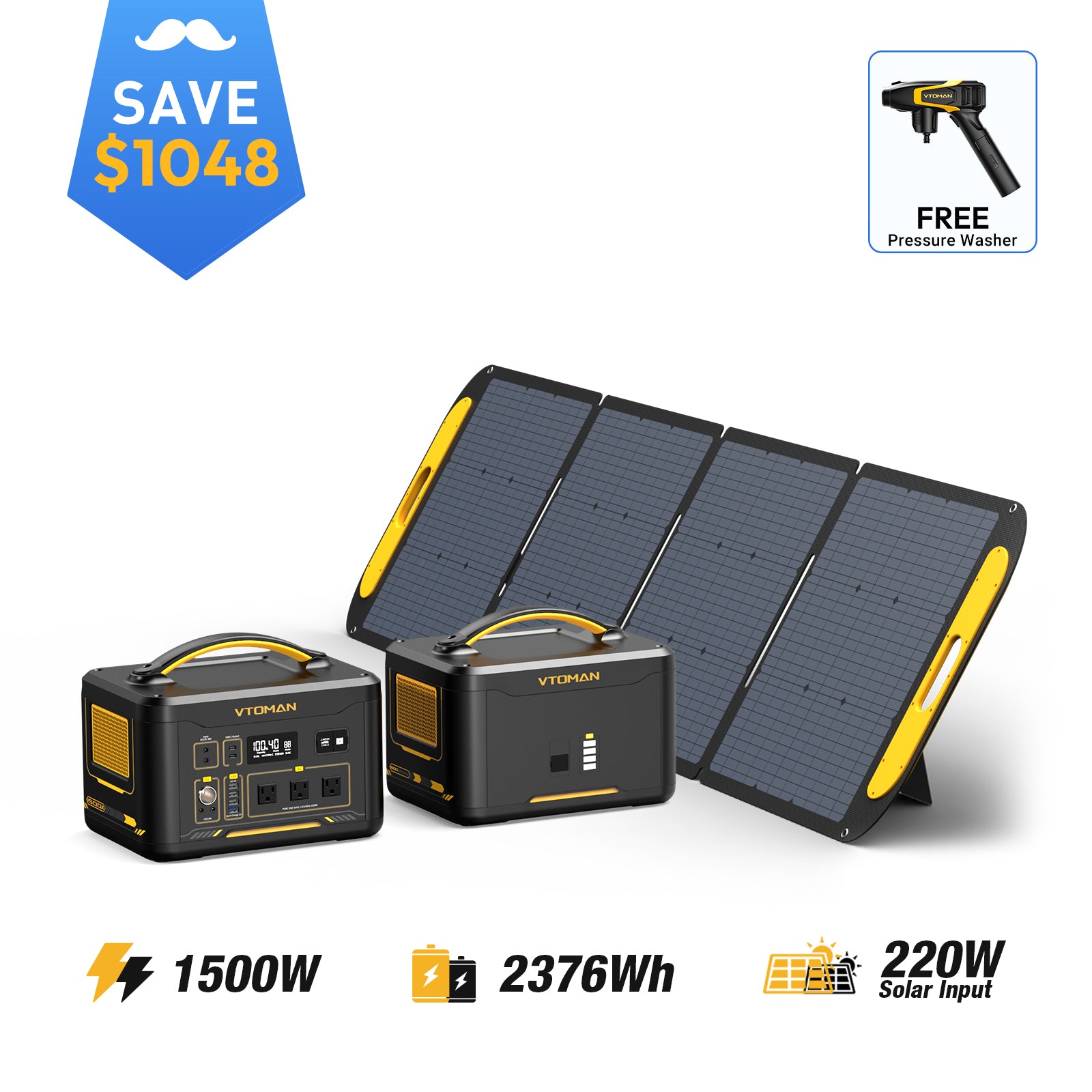 1500W Solar Generator | Multi-Device Powerhouse – VTOMAN