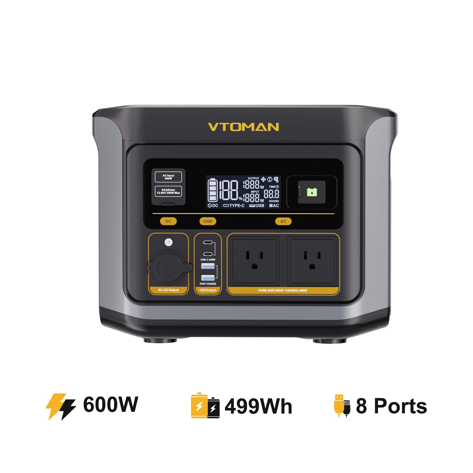 VTOMAN FlashSpeed 600/2047Wh with 200W Solar Panel