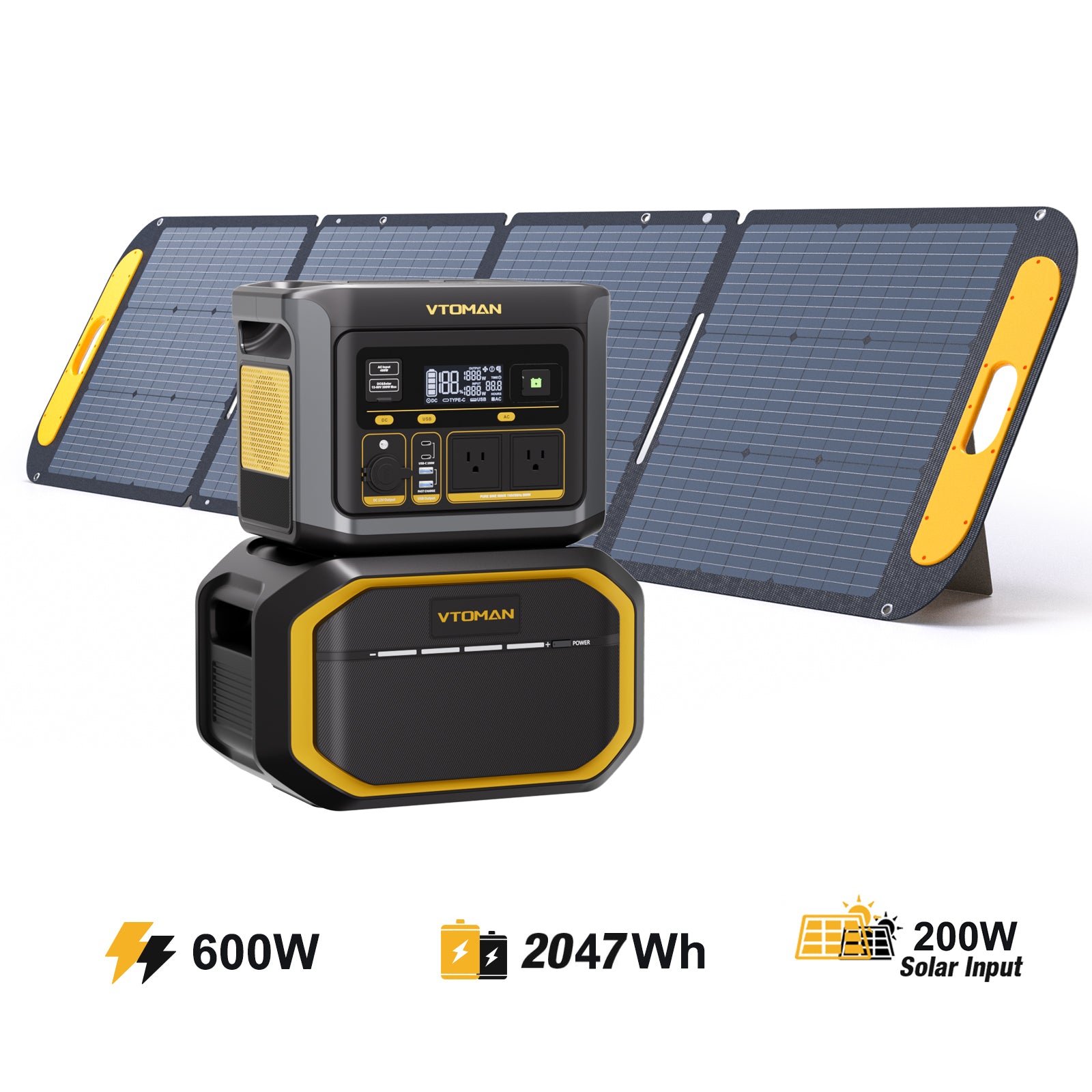 VTOMAN FlashSpeed 600/2047Wh with 200W Solar Panel