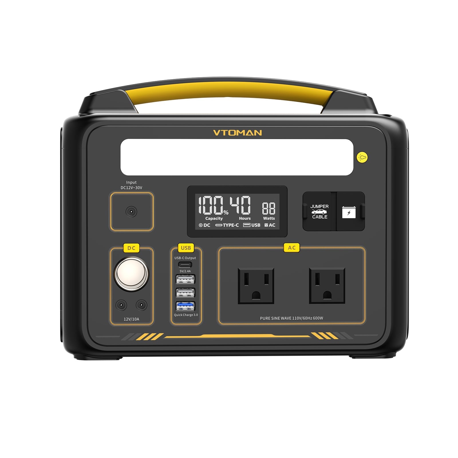 VTOMAN Jump 600X Portable Power Station 600W (Surge 1200W)