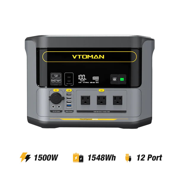 VTOMAN FlashSpeed 1500 with 200W Pro Solar Panel