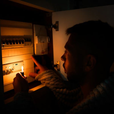 Man checking power outage
