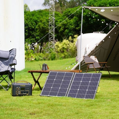 Solar panels and portable power stations for camping