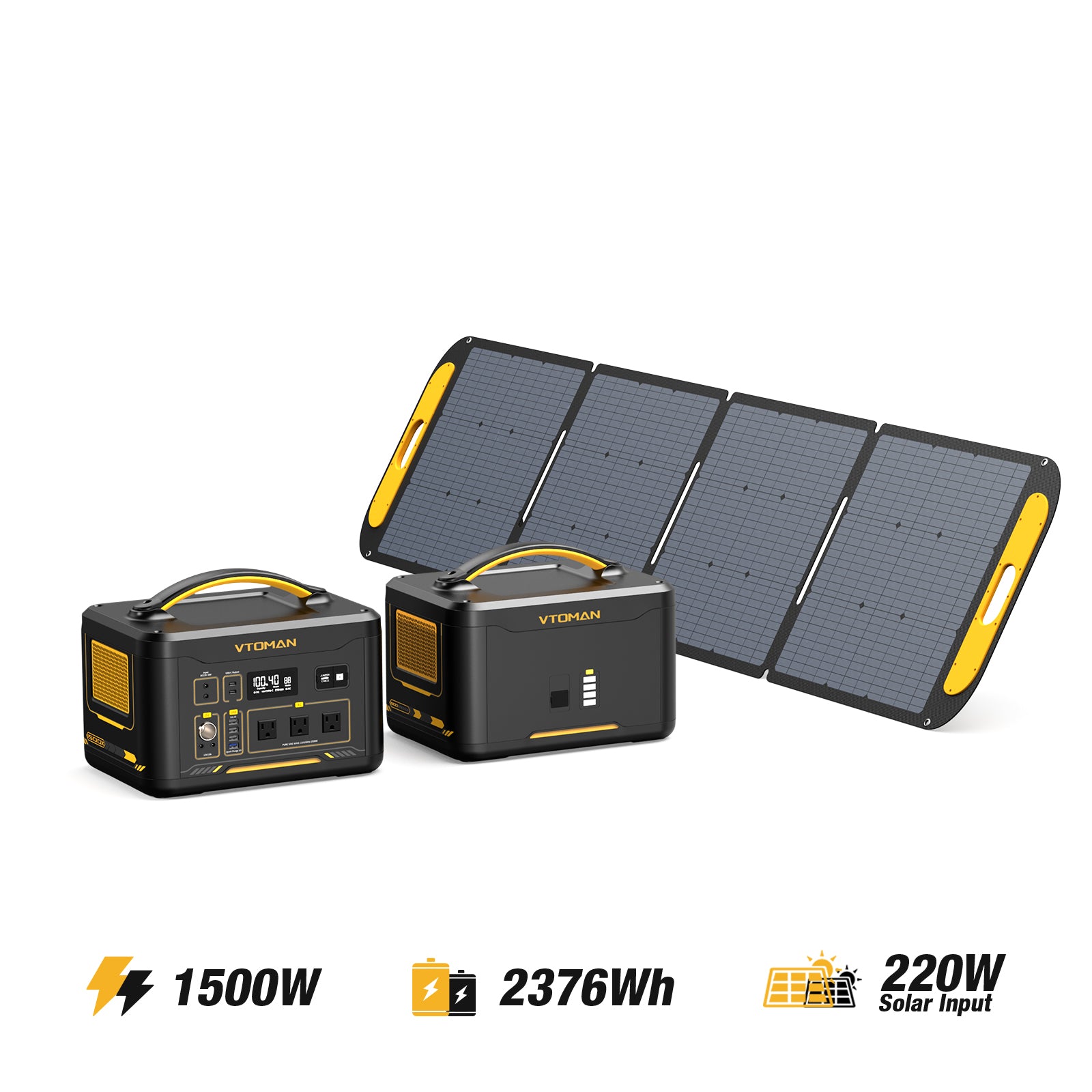 JUMP1500X+1548wh Extra battery+220w solar panel