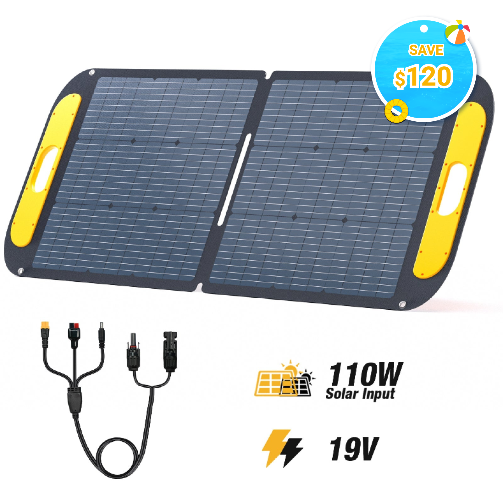 VTOMAN 110W Portable Solar Panel