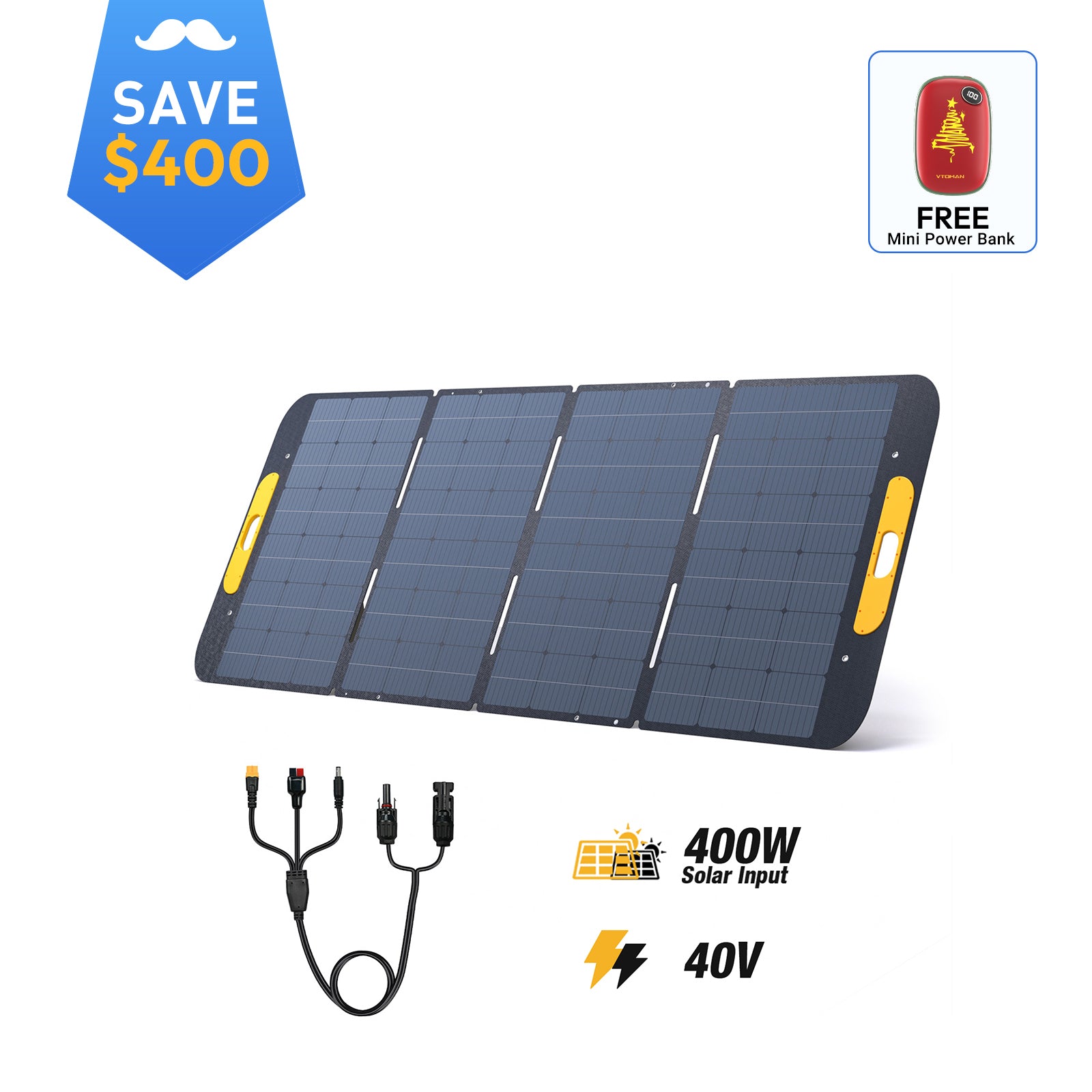 VTOMAN 400W Foldable Portable Solar Panels