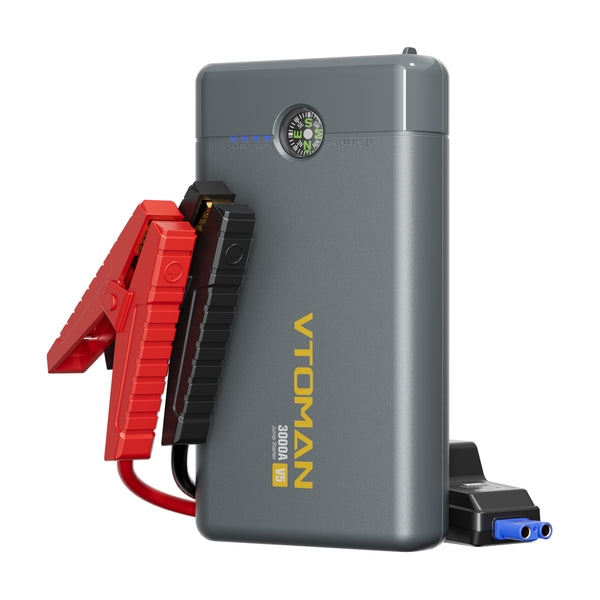 VTOMAN V5 Jump Starter - 3000A Car Battery Jumper Starter for 12V Vehicles (up to 8.5L Gas & 6L Diesel Engines), Jump Box, Lithium Booster Pack, Portable Charger with Jumper Cables, LED Light