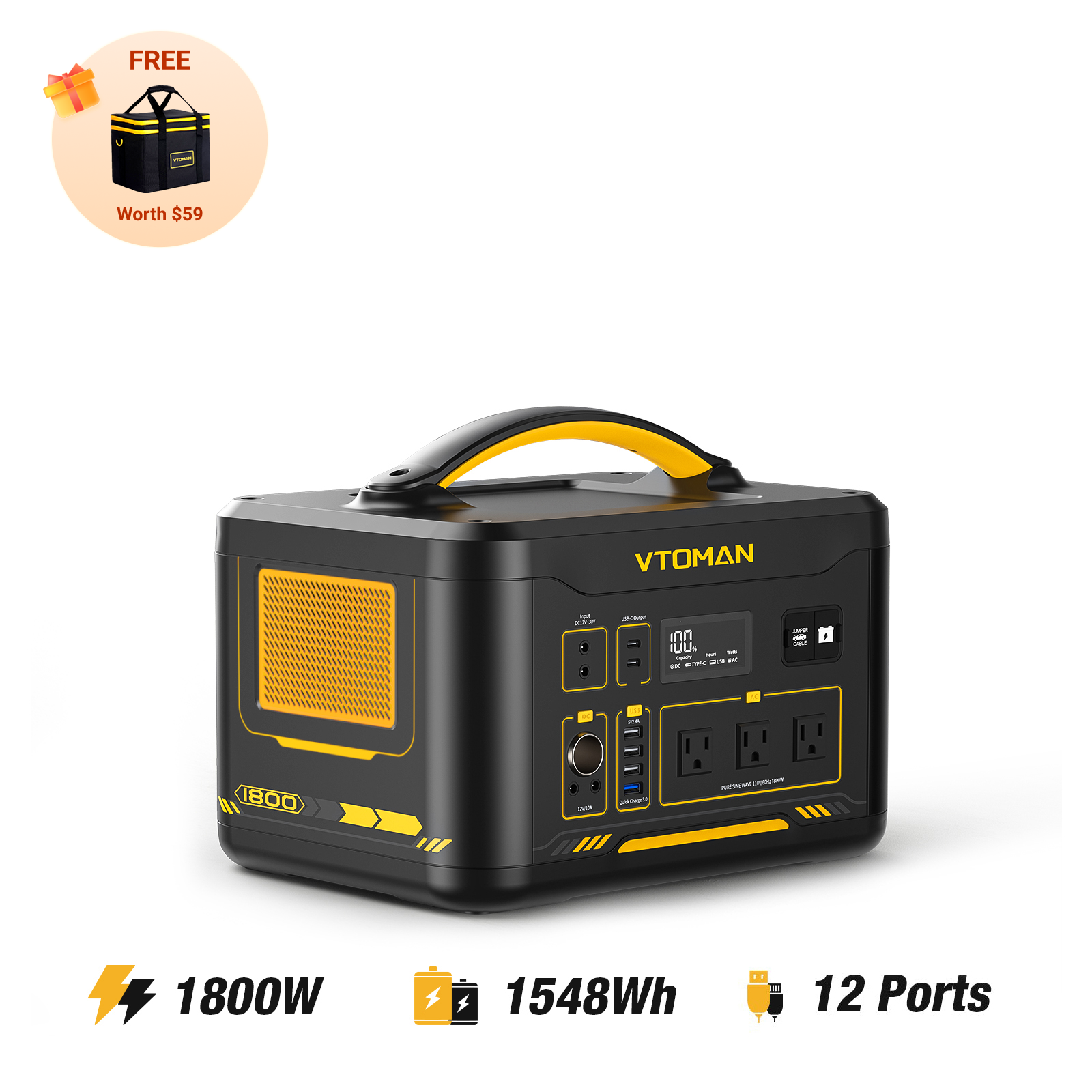 VTOMAN Jump 1800 Portable Power Station (USA ONLY)