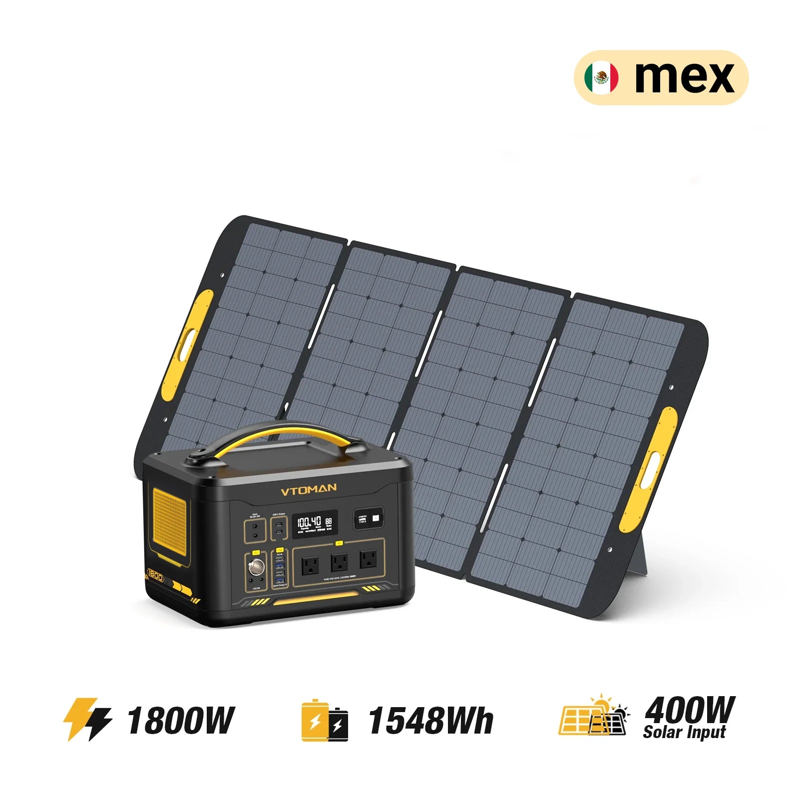 VTOMAN Jump 1800 with 400W Solar Panel