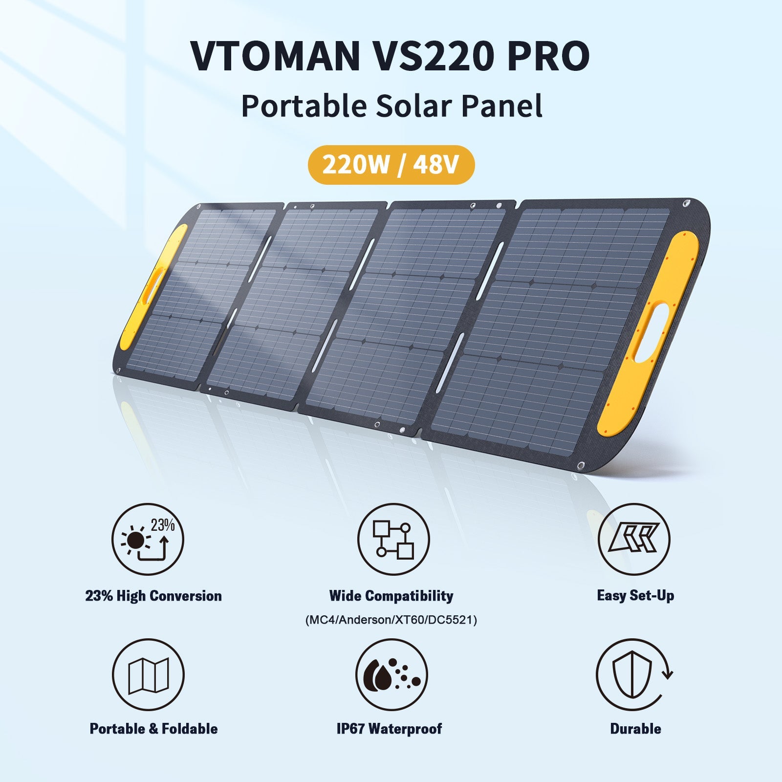 Panel solar portátil VTOMAN 220W Pro