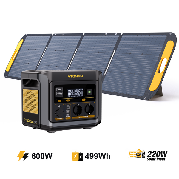 VTOMAN FlashSpeed 600 with 220W Solar Panel