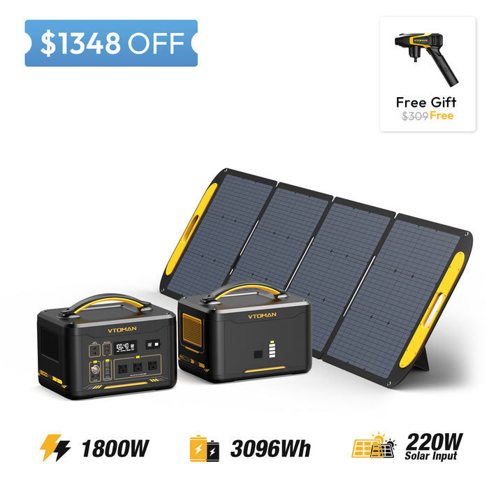 Jump 1800 and 1548wh extra battery and 220w solar panel save $1348 in summer sale