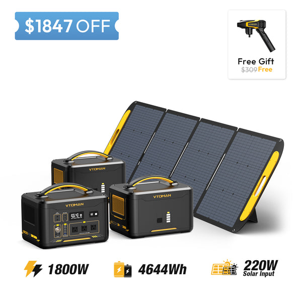 Jump 1800-1548Wh extra battery-2-220W solar panel save $1847in summer sale