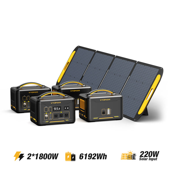 Bundle 2*Jump1800+2*Extra Battery+ 220WSolar Panel