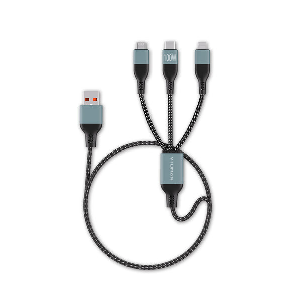 VTOMAN 3-in-1 100W Fast Charging Cable