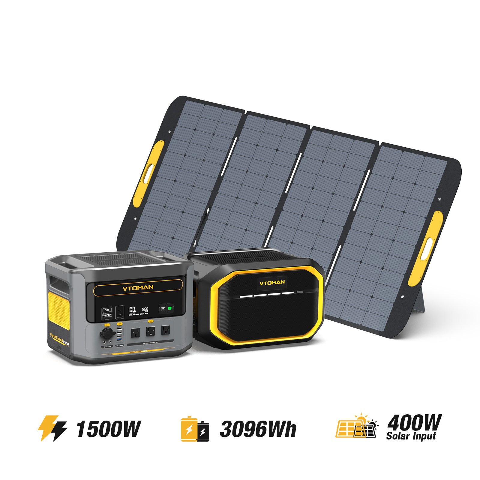 Paquete FlashSpeed ​​1500+Batería Adicional 1548Wh+Panel Solar 400W