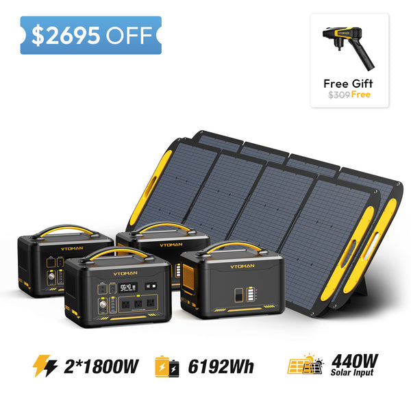 Jump 1800-2-1548Wh extra battery-2-220W solar panel-2 save $2695 in summer sale