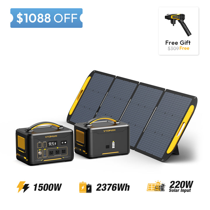 Jump 1500x and 1548wh extra battery and 220w solar panel save $1088 in summer sale