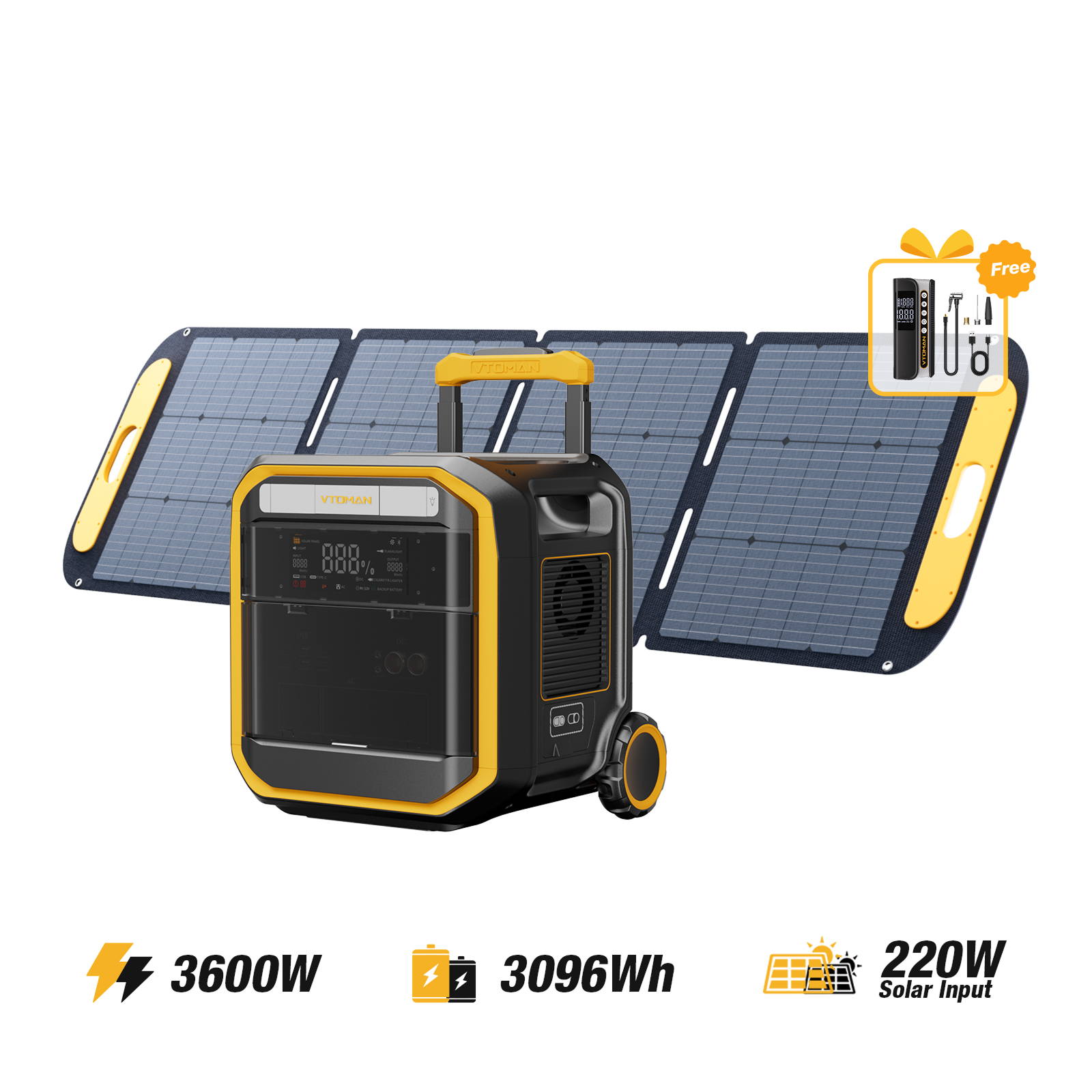 VTOMAN FlashSpeed Pro 3600 Portable Power Station