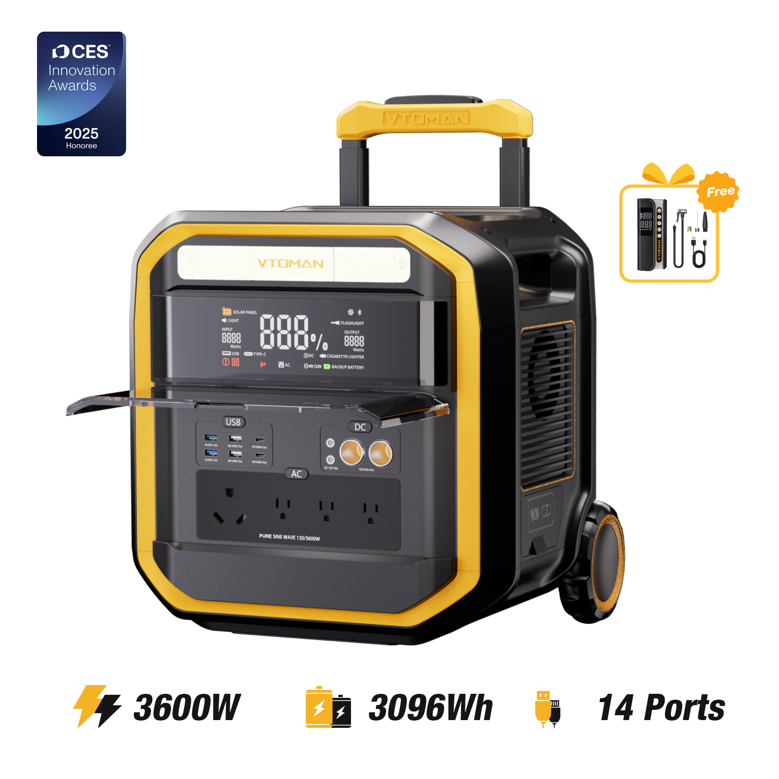 VTOMAN FlashSpeed Pro 3600 Portable Power Station