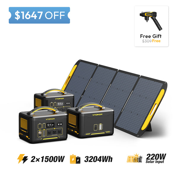 Jump 1500X-2-1548Wh extra battery-220W solar panel save $1647 in summer sale