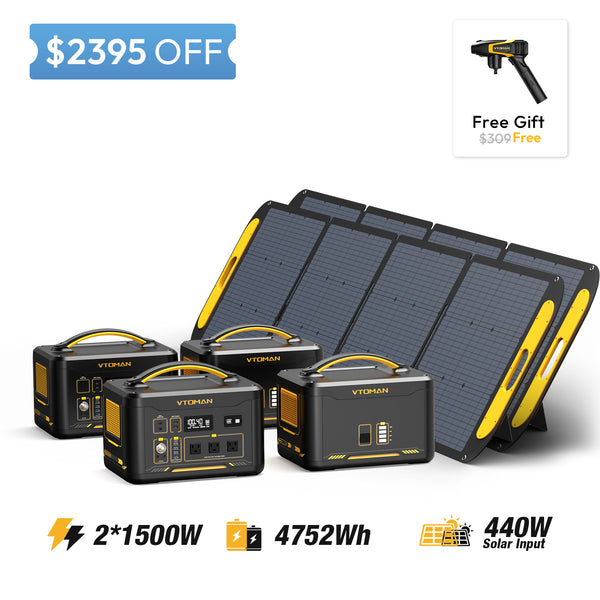 Jump 1500X-2-1548Wh extra battery-2-220W solar panel-2 save $2395in summer sale