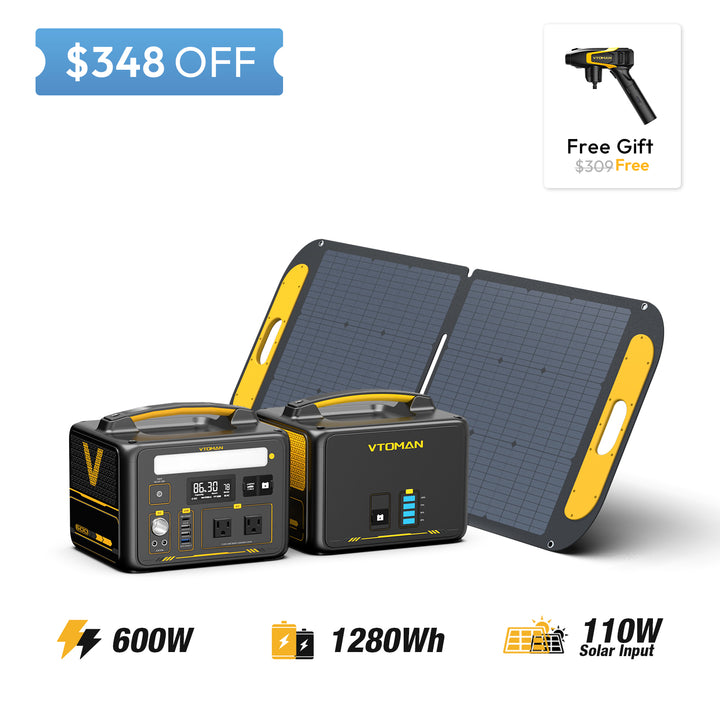 Jump 600 and 640wn extra battery and 110w solar panel save $348 in summer sale