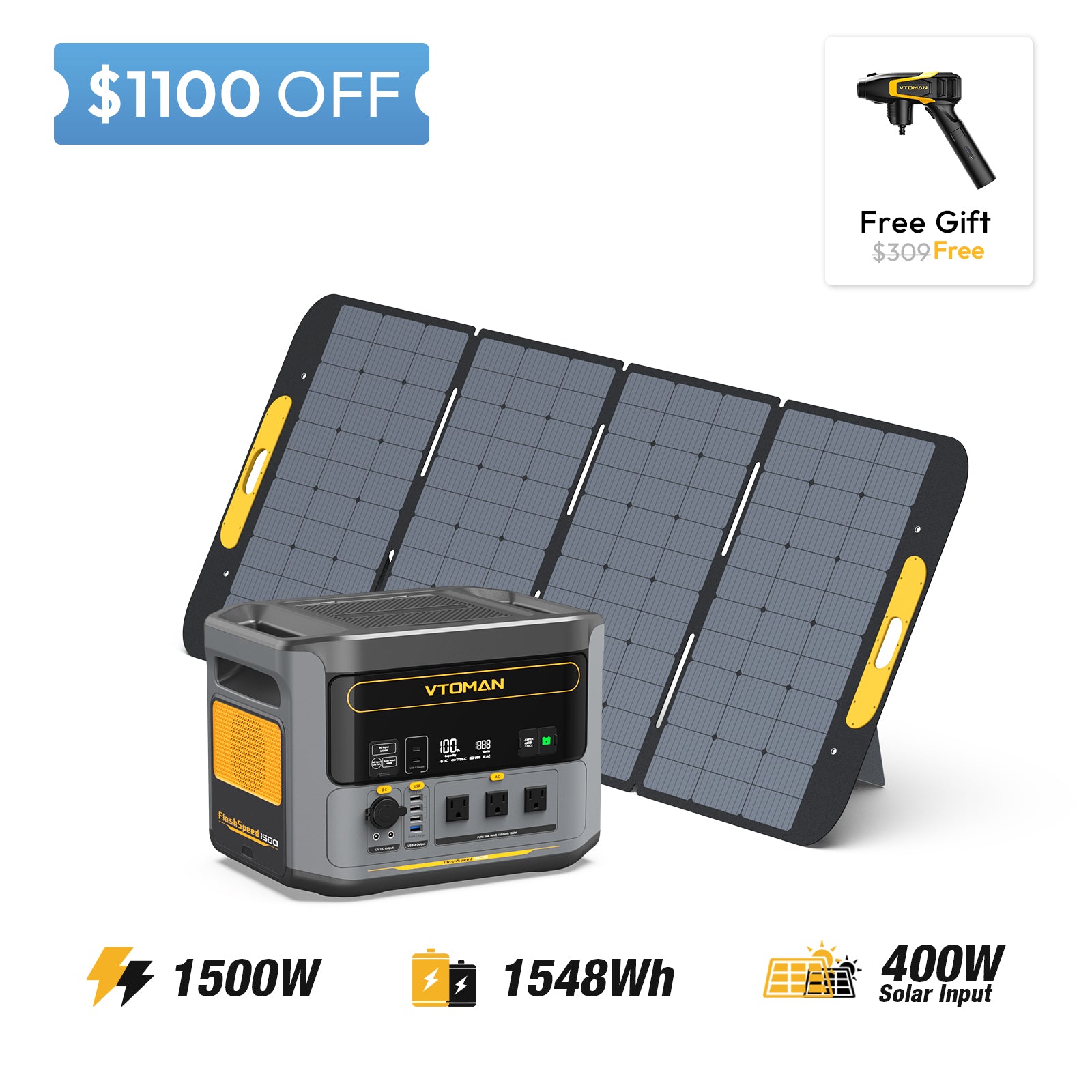 FlashSpeed 1500 and VS220 solar panel save $1100 in summer sale