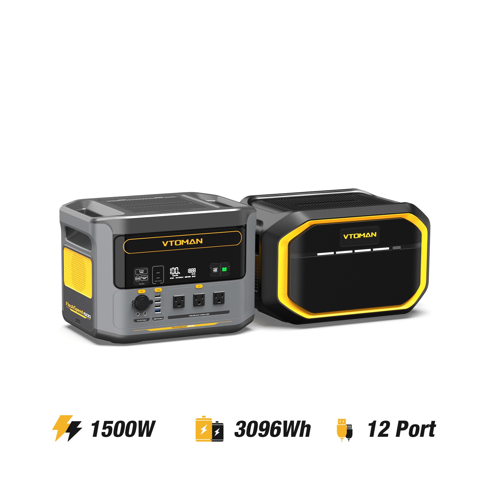 Batería adicional VTOMAN de 1548 Wh compatible con FlashSpeed ​​1500/1000