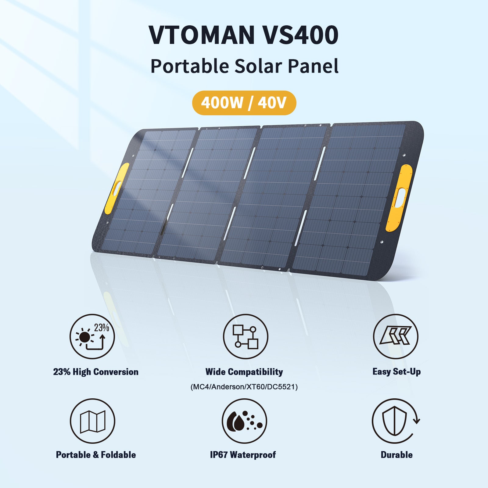 VTOMAN VS400 Pro Portable Solar Panel 400W 40V