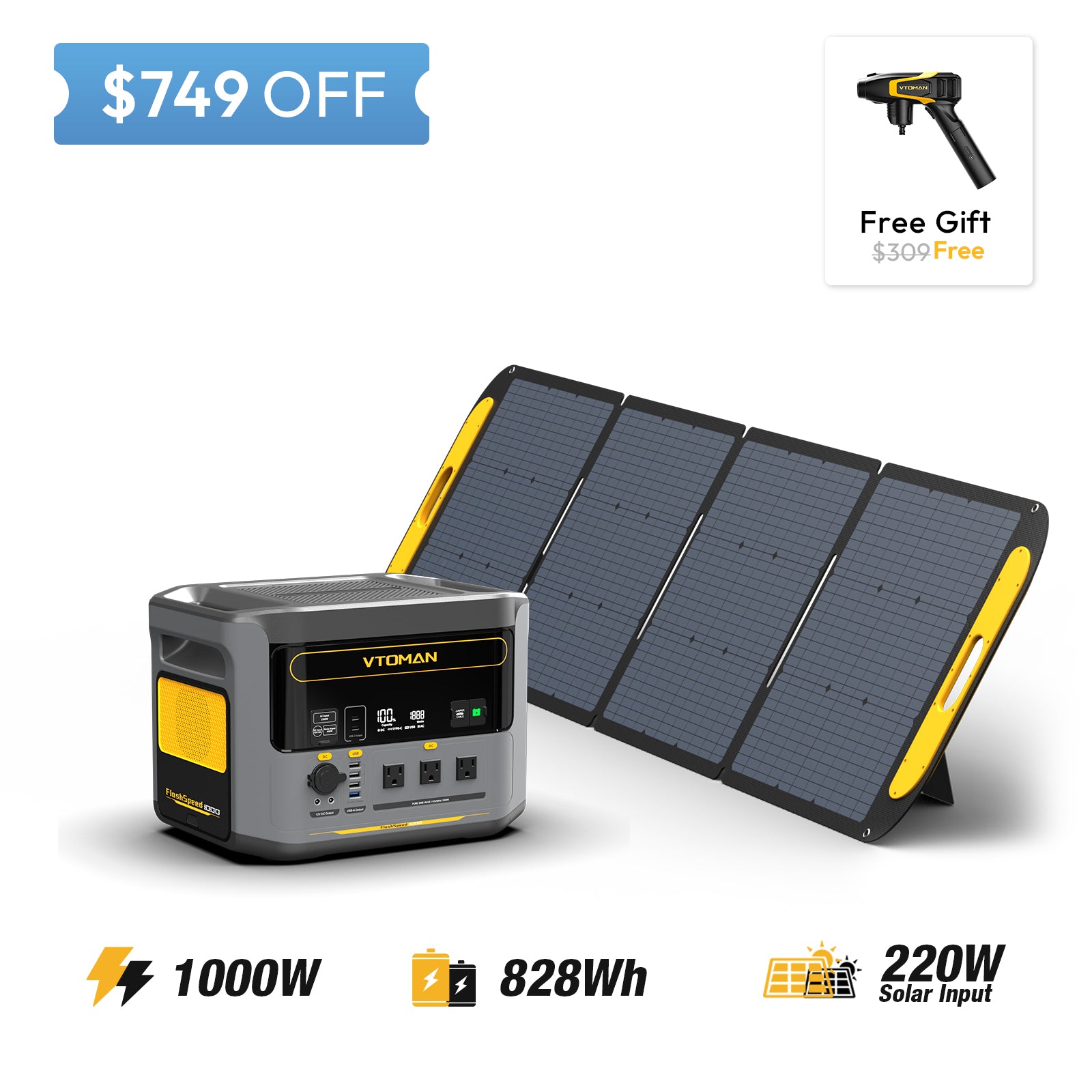 FlashSpeed 1000-220W solar panel save $749 in summer sale