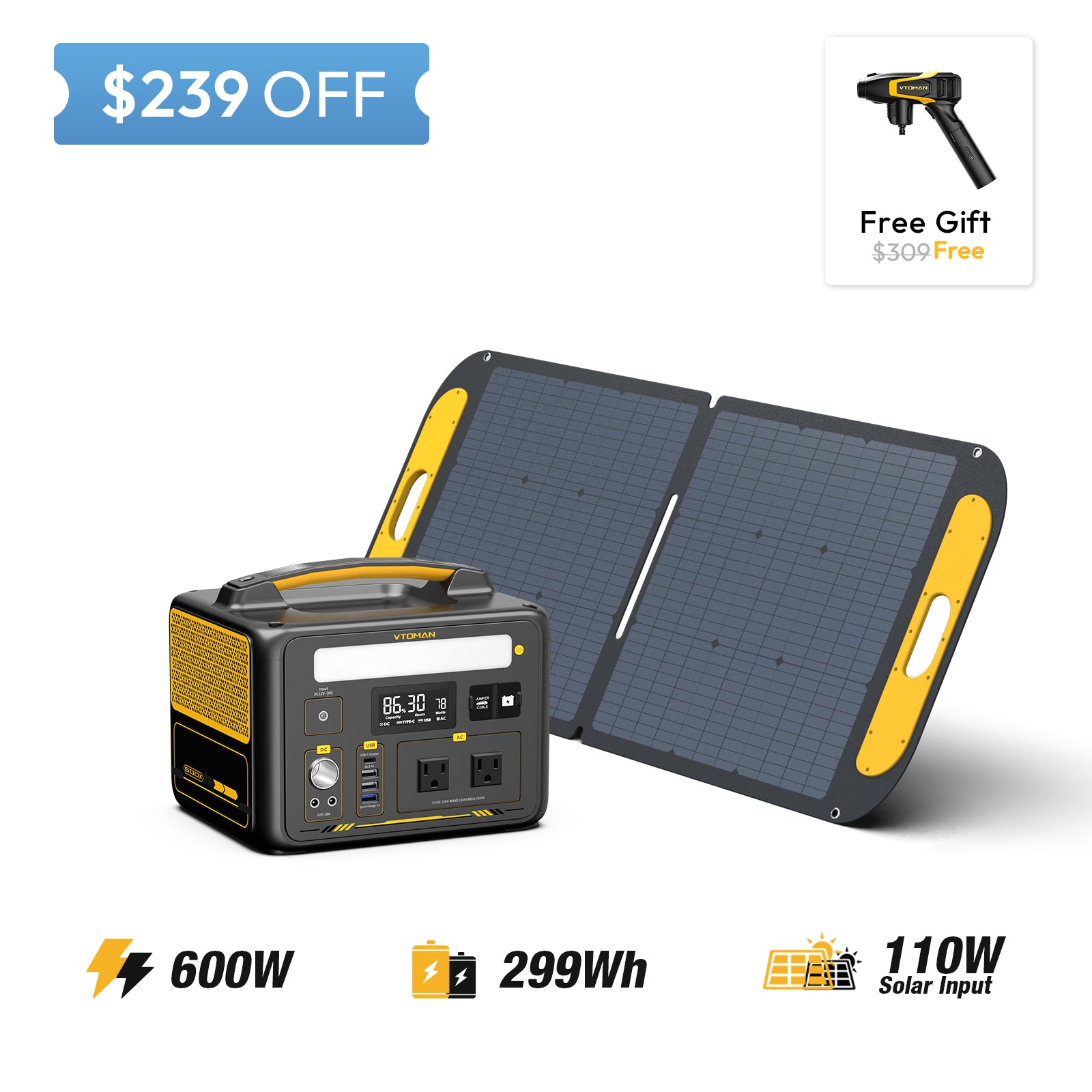Jump 600X-110W solar panel save $239 in summer sale