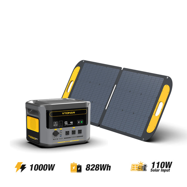 VTOMAN FlashSpeed 1000 power station 1000W 828wh VS110 solar panel 110w