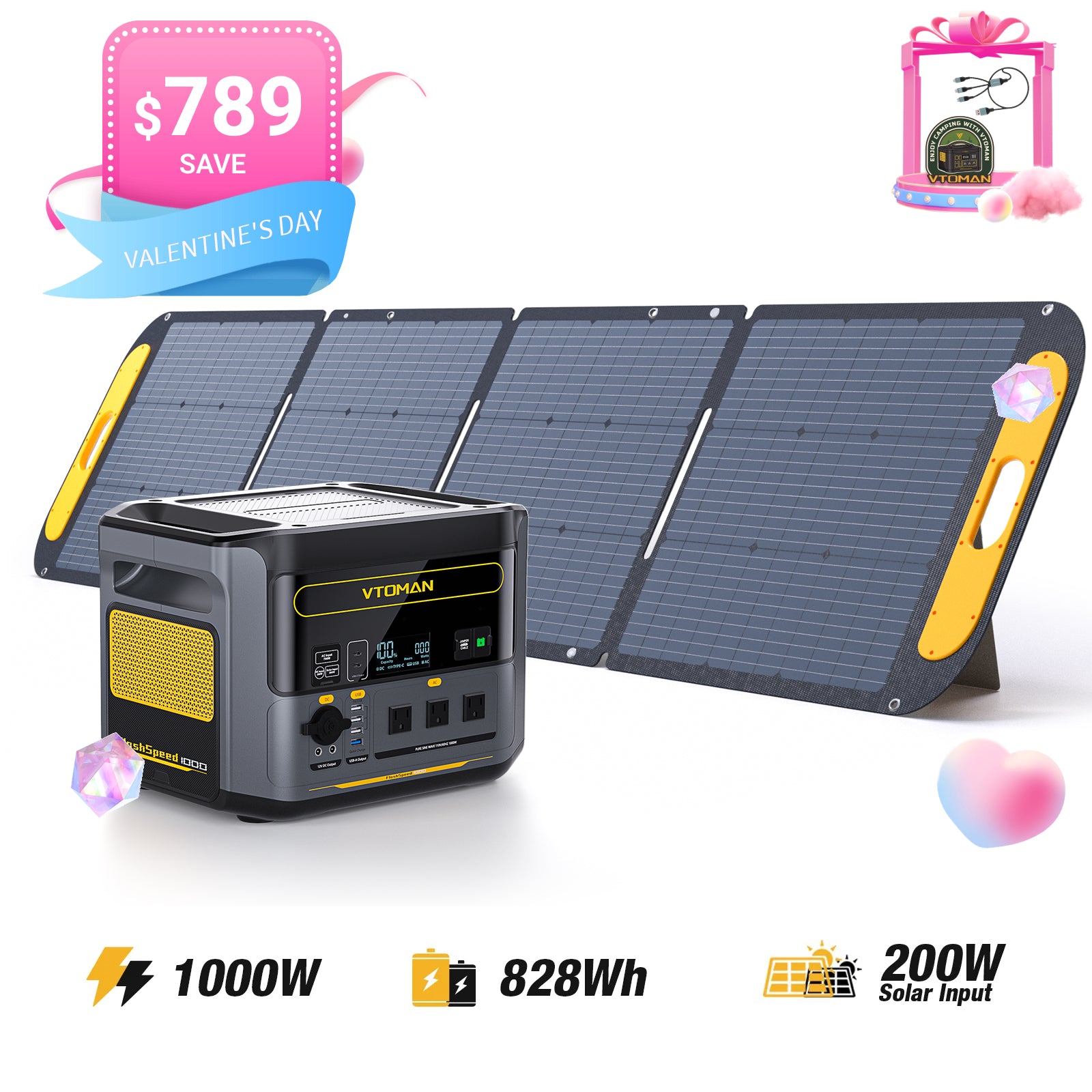 VTOMAN 200W Portable Solar Panel