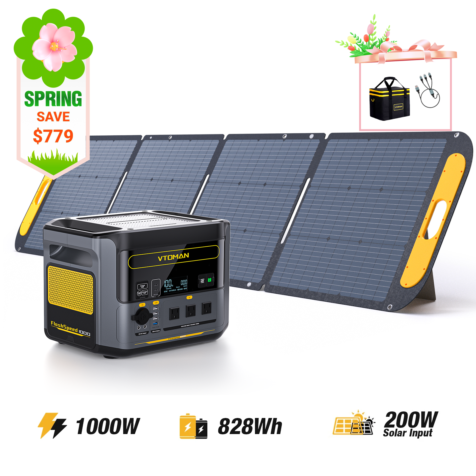 FlashSpeed 1000 with 200W Solar Panel