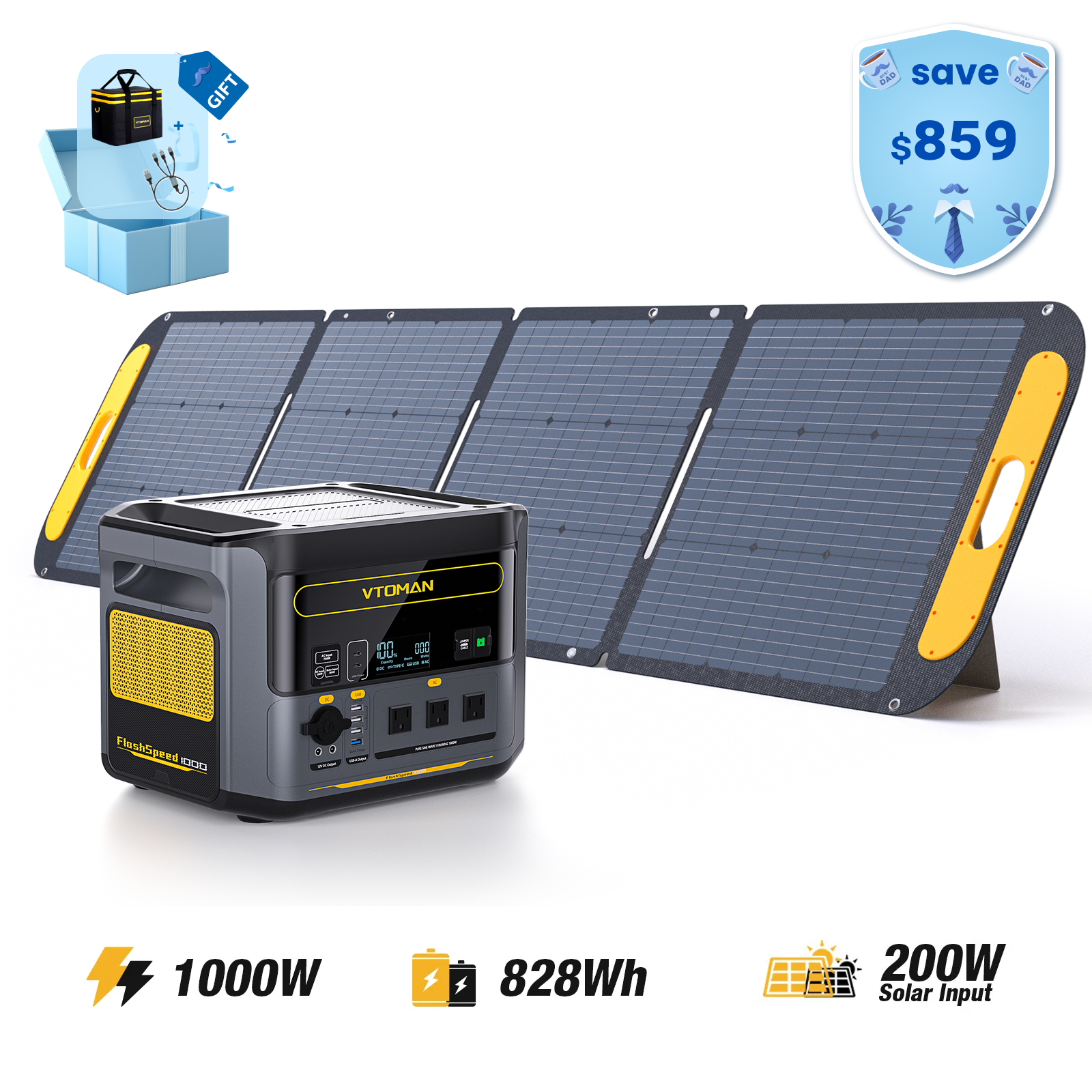 VTOMAN 200W Portable Solar Panel