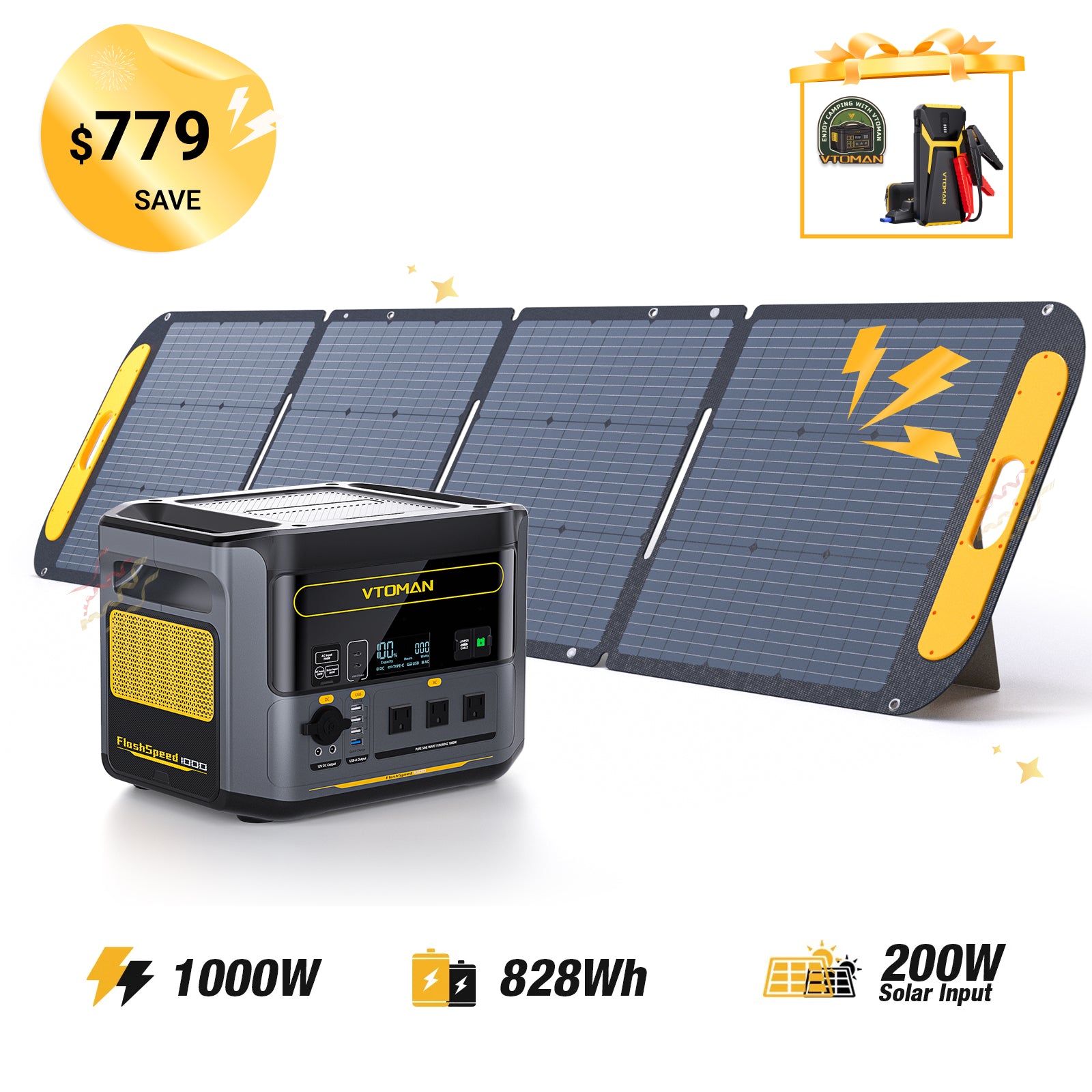 Generador solar FlashSpeed ​​1000W/828Wh 220W