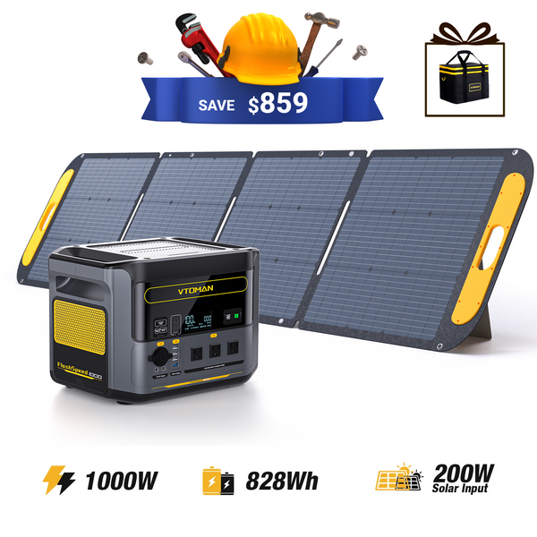 VTOMAN FlashSpeed 1000 with 200W Solar Panel