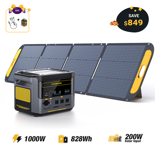 VTOMAN FlashSpeed 1000 with 200W Solar Panel