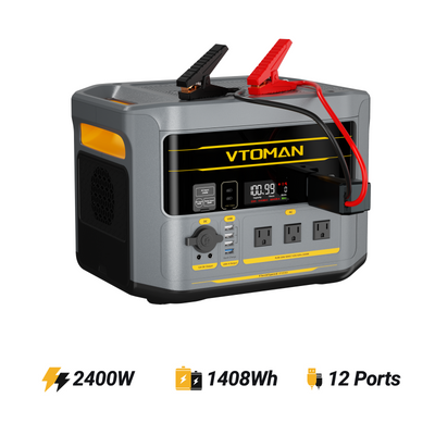 VTOMAN  FlashSpeed 2400 V-BEYOND™ Portable Power Station with Jumper Cable
