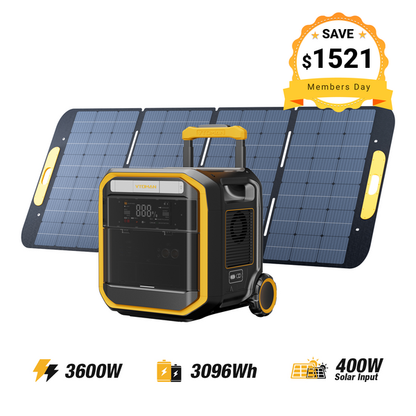 VTOMAN FlashSpeed Pro 3600 with 400W Solar Panel