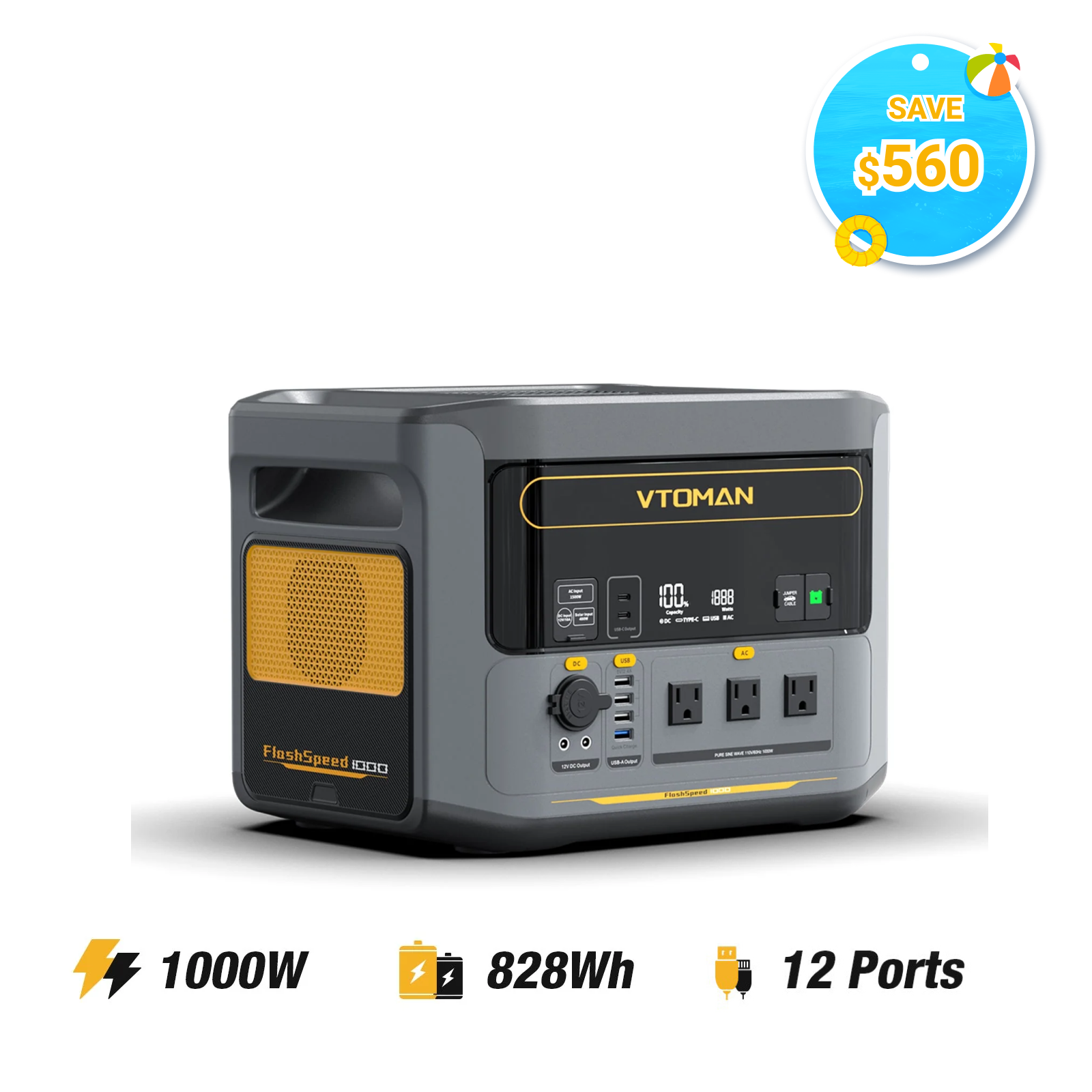 VTOMAN FlashSpeed 1000 Portable Power Station