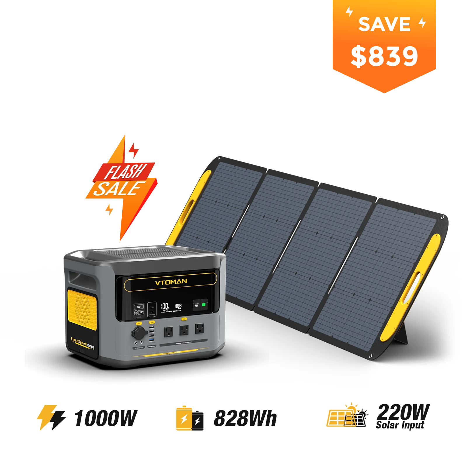 FlashSpeed 1000 with 200W Solar Panel