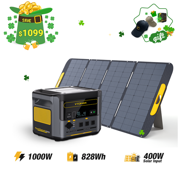 VTOMAN FlashSpeed 1000 with 400W Solar Panel