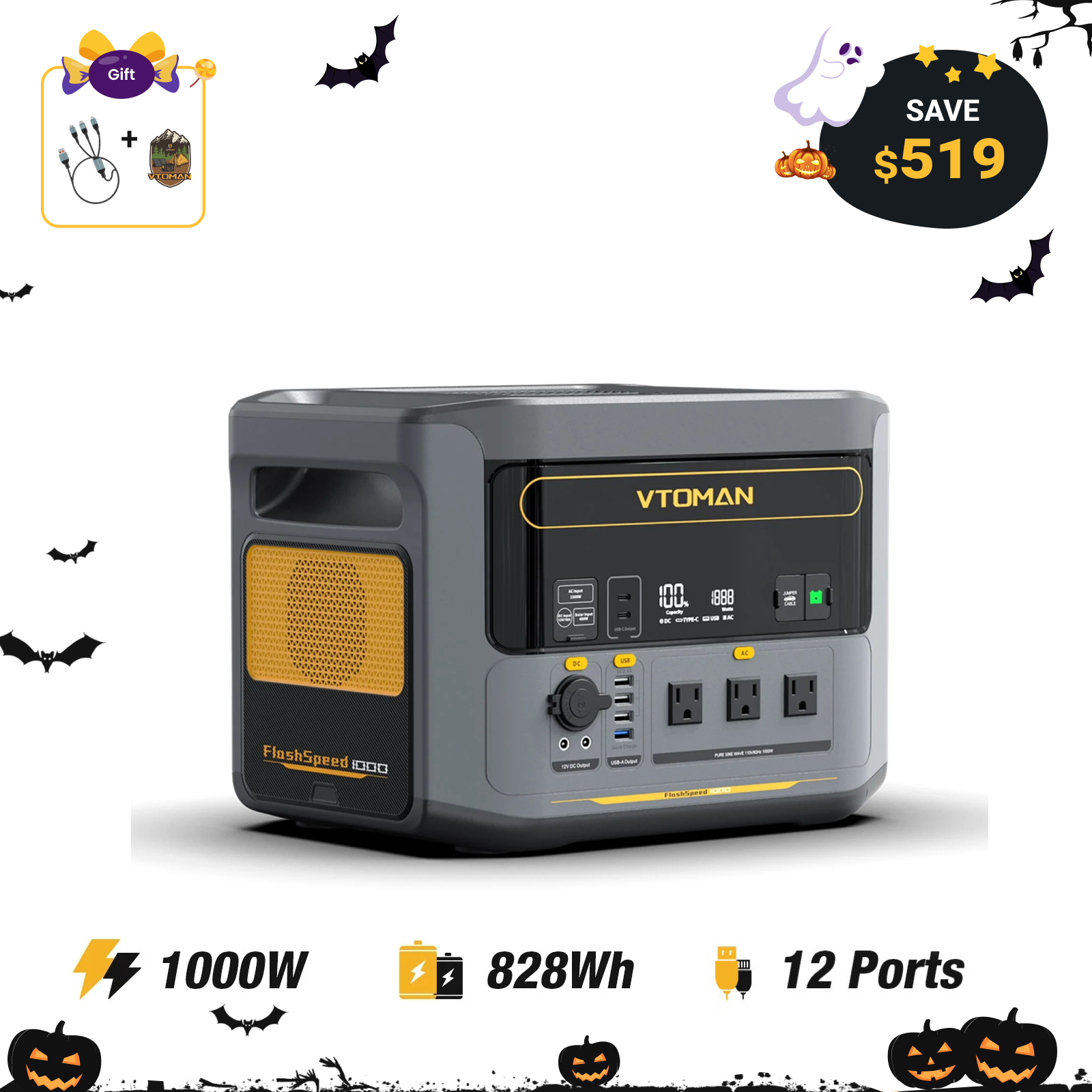 VTOMAN FlashSpeed 1000 Portable Power Station
