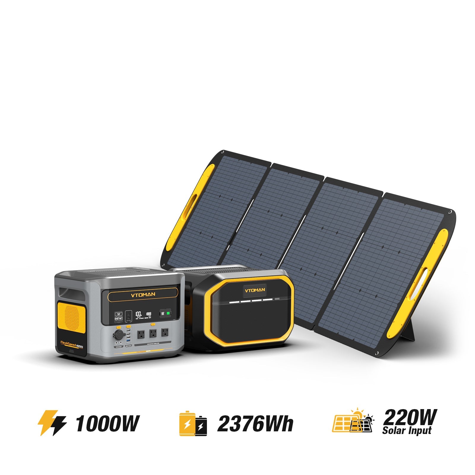 Bundle FlashSpeed 1000+1548wh extra battery+220W solar panel 