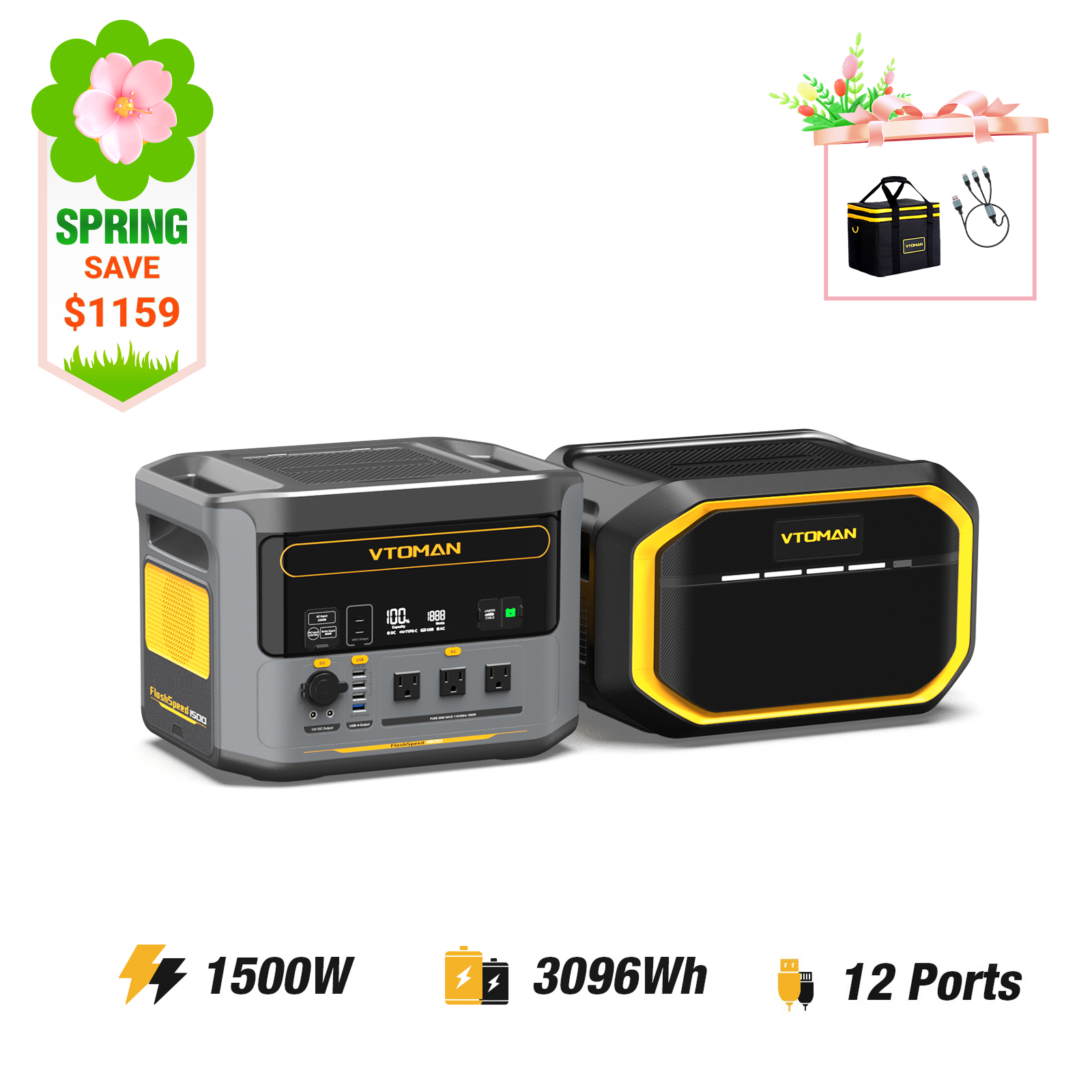 Bundle FlashSpeed 1500 + 1548Wh Extra Battery