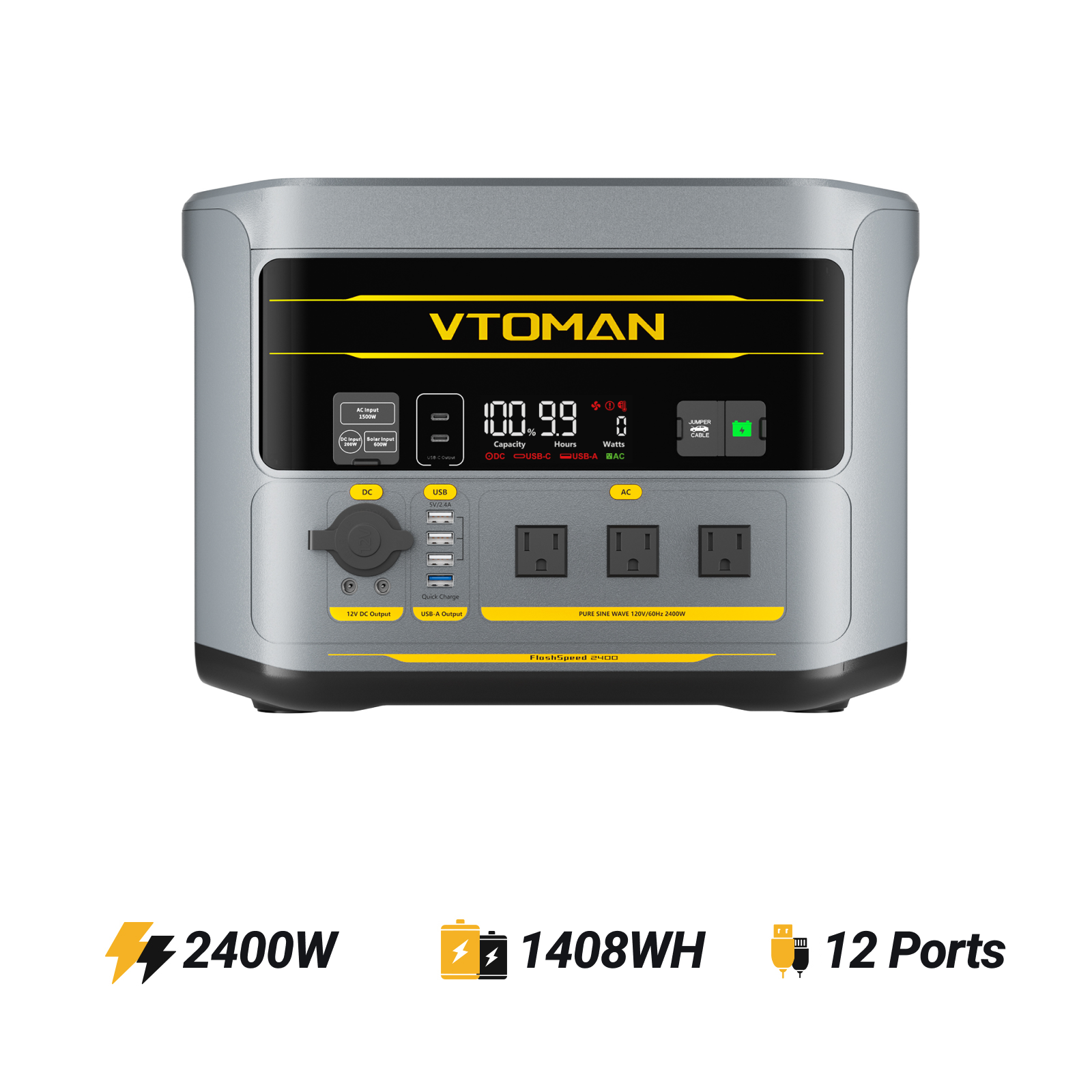 VTOMAN FlashSpeed 2400 Portable Power Station