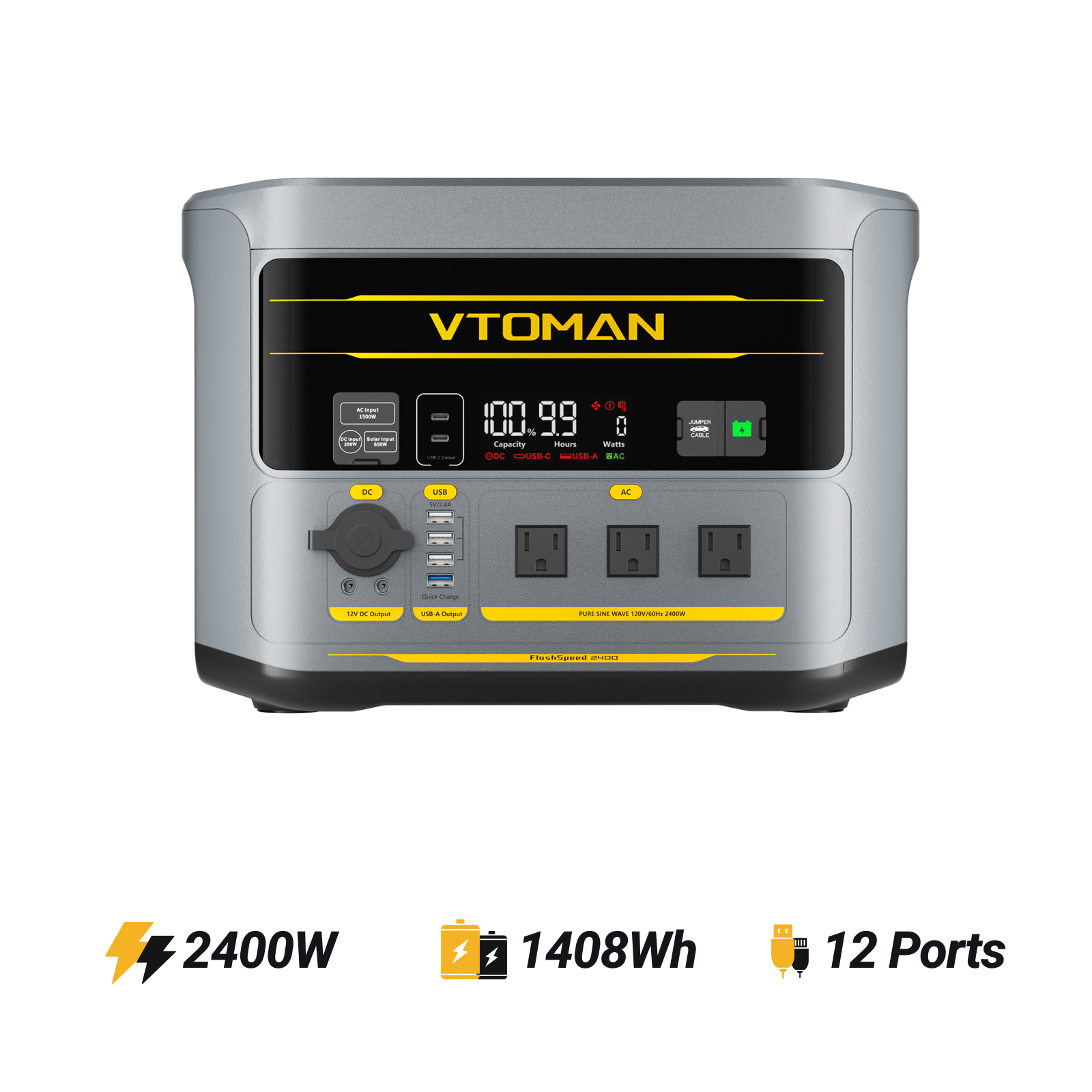 VTOMAN FlashSpeed 2400 Portable Power Station