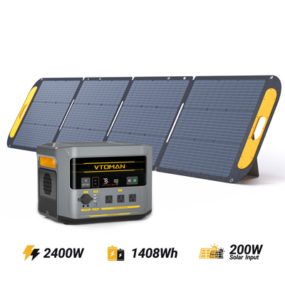VTOMAN FlashSpeed 2400 V-BEYOND™ with 200W Pro Solar Panel